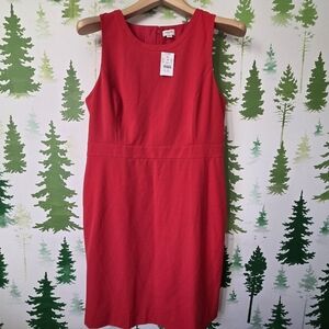 J. Crew Red Sleeveless Sheath Dress